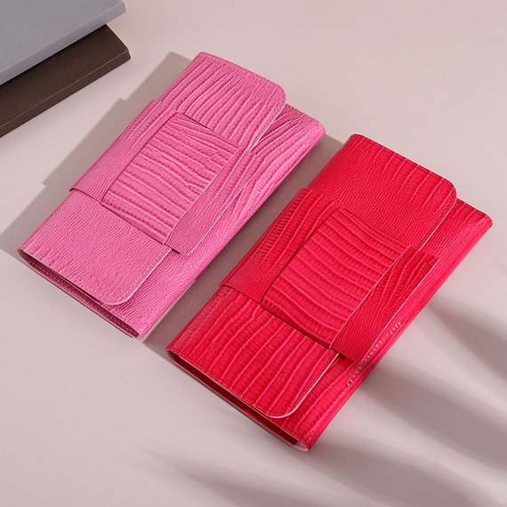 Pink PP  Lizard Pattern Long Purse for Ladies