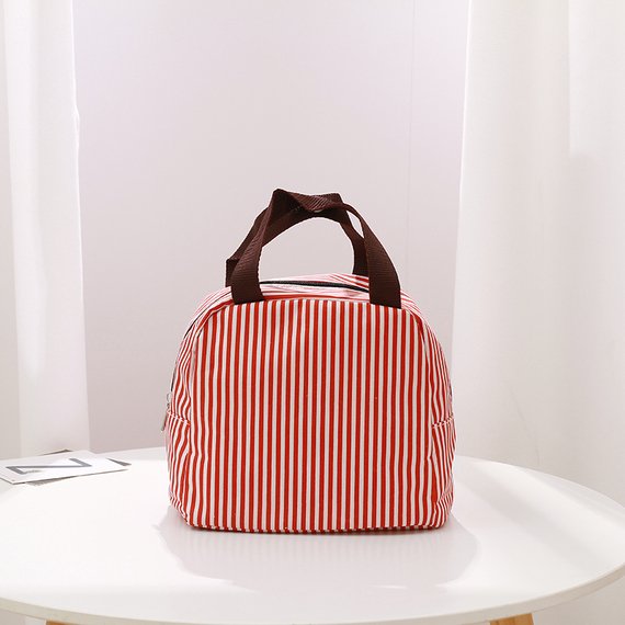 Red Stripe Lunch Bag (Red)