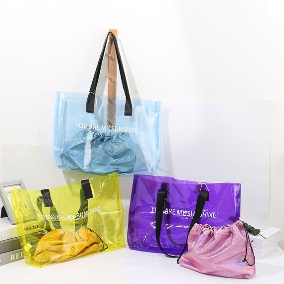 Large-Capacity Clear Jelly Candy Tote Shoulder Bag